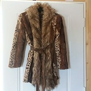 Radzoli. Faux fur leopard coat. Like new.